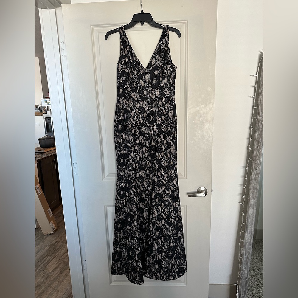 Formal black and nude dress